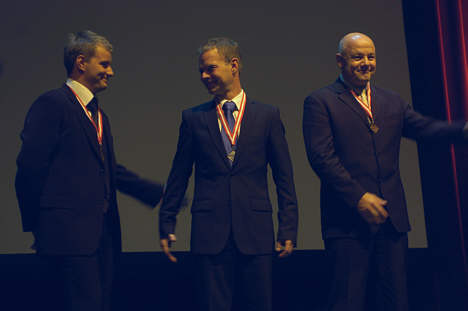 De tre medaljetagere i Danish Touringcar Championship (f.v.): Casper Elgaard (guld), Jan Magnussen (sølv) og John Nielsen (bronze).